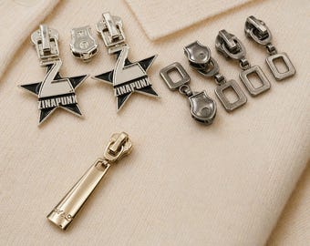 Custom Metal  Logo Tag, Metal Zipper Pull,Personalized Engraved Brand Hardware Label for Bags