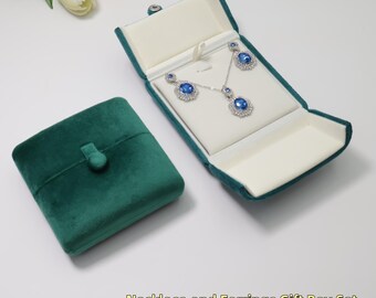 Blue Velvet Jewelry Box with Tassel | Ring, Bangle, Necklace Storage