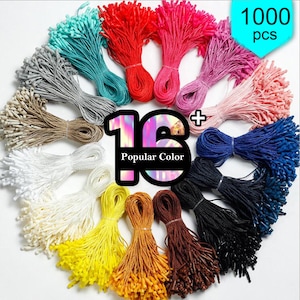 1000 PCS Colors of Hang Tag String - Durable Cord with Bullet Lock Fastener - Apparel Tag Cord, hang tag string, Ornament Hanger