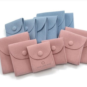 50 bolsas de joyería personalizadas con cierre a presión, de alta calidad, organizador de joyas al por mayor para pendientes, collares, brazaletes y broches.