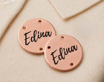 Custom Metal  Logo Tag, Personalized Engraved Brand Hardware Label for Bags