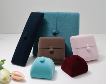 Blue Velvet Jewelry Box with Tassel | Ring, Bangle, Necklace Storage