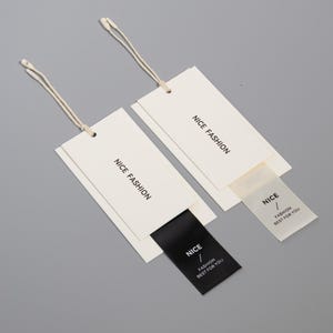1000 pezzi di cartellini di carta personalizzati, spessore 600 GSM, nastro perlato lucido, cartellini per merce, cartellini personalizzati per imballaggio di prodotti