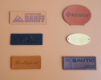 100 etichette in pelle PU con logo personalizzato, etichette per abbigliamento personalizzate
