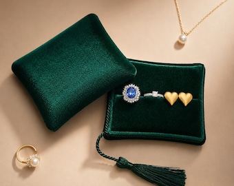 Luxury  Velvet Jewelry Box – Multi-Slot Ring & Earring Organizer with Personalized Logo