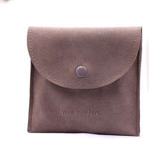 50 Microfiber envelope snap fastener Jewelry Bags,bracelet earring pouch,Imitation leather cloth pouch, Merchandise bag-BFY007 image 6