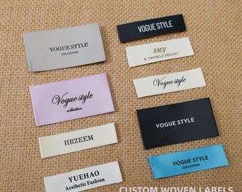 Etichette per abbigliamento personalizzate in tessuto, cartellini in tessuto personalizzati, da cucire in raso (qualsiasi misura)