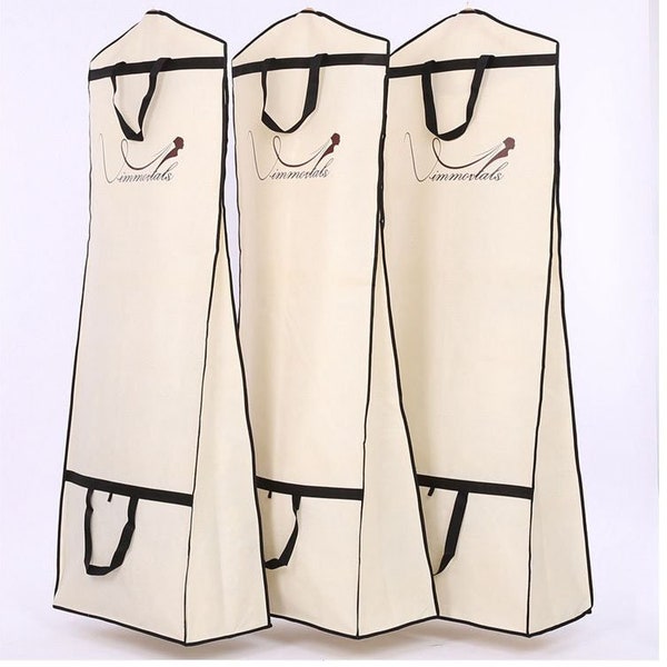 Bridal Garment Bag Gusset Wedding Gown Clothes Cover Bags Long Dress Dust Cover Travel and Storage Garment Bag