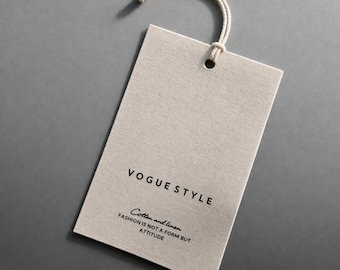 200 pcs Custom Cotton Hang Tags, Clothing Labels with Logo