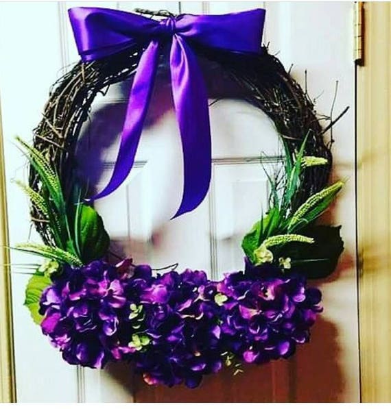 Hydrangea Wreath Grapevine Wreath Size 18 Inches Choose Your Etsy
