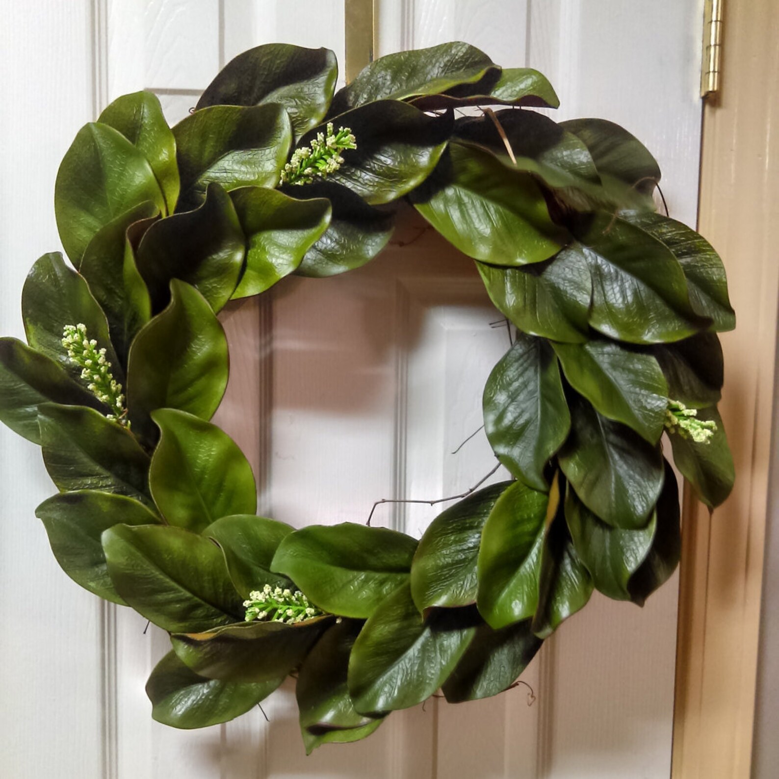 Natural Green Door Wreath for Front Door Size 18 or 24 Etsy