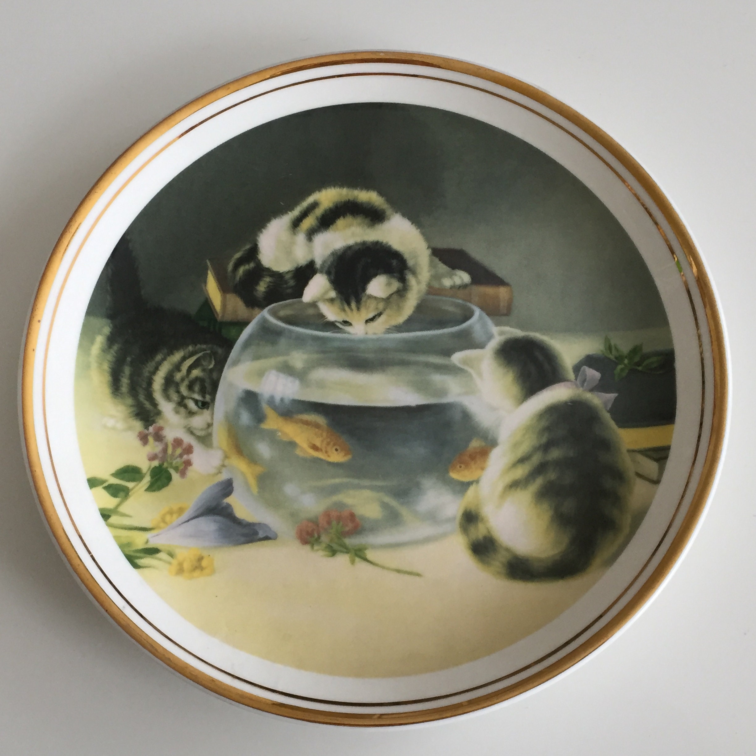 リモージュ☆Limoges☆猫とリスの陶器製飾り皿・プレート ゼルトマン