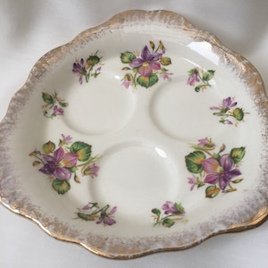 Crown Ducal Violets Vintage 5&quot; Orphan Cruet Set Base 30772 Pattern