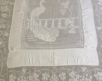 カーテン 1910s French Filet Lace Bed Cover カーテン 1910s French Filet Lace Bed Cover カーテン 1910s French