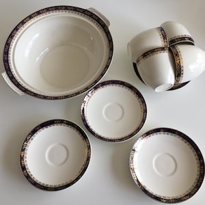 Vintage Alfred Meakin Bleu de Roi Royal Arabesque Dinner Set Replacements