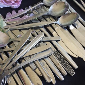 Curated Vintage Flatware | Assorted Mix-N-Match Stainless Steel | SIlver Plated Spoons | Knives