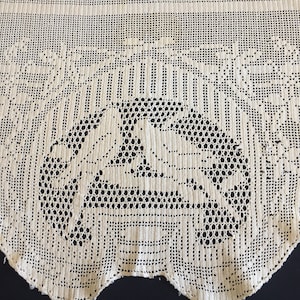 Mary Card Entworfen LOVE BIRDS (Häkelbuch Nr. 1, New York 1920). Vintage Filet Crochet Single Schal Ende Lace Panel