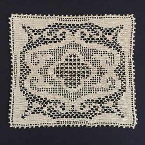 Mary Card Crochet Lace Doily Extremely Rare Collectible Design Published in Crochet Book No.4 as Useful Square for Bedspread