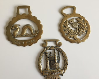 Traditional Scottish Working Draft Horse Protective Brass Harness Talisman Medallion Amulet