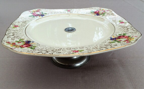 H K Tunstall Cake Stand Vintage Pedestal Cake Plate Or Etsy