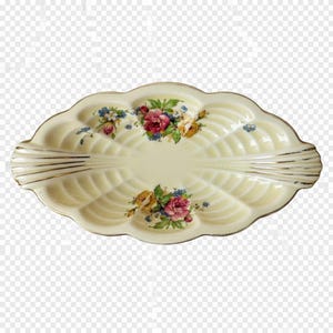 Vintage A J Wilkinson Pottery Dish: Royal Staffordshire Honeyglaze Oval Candy Bowl