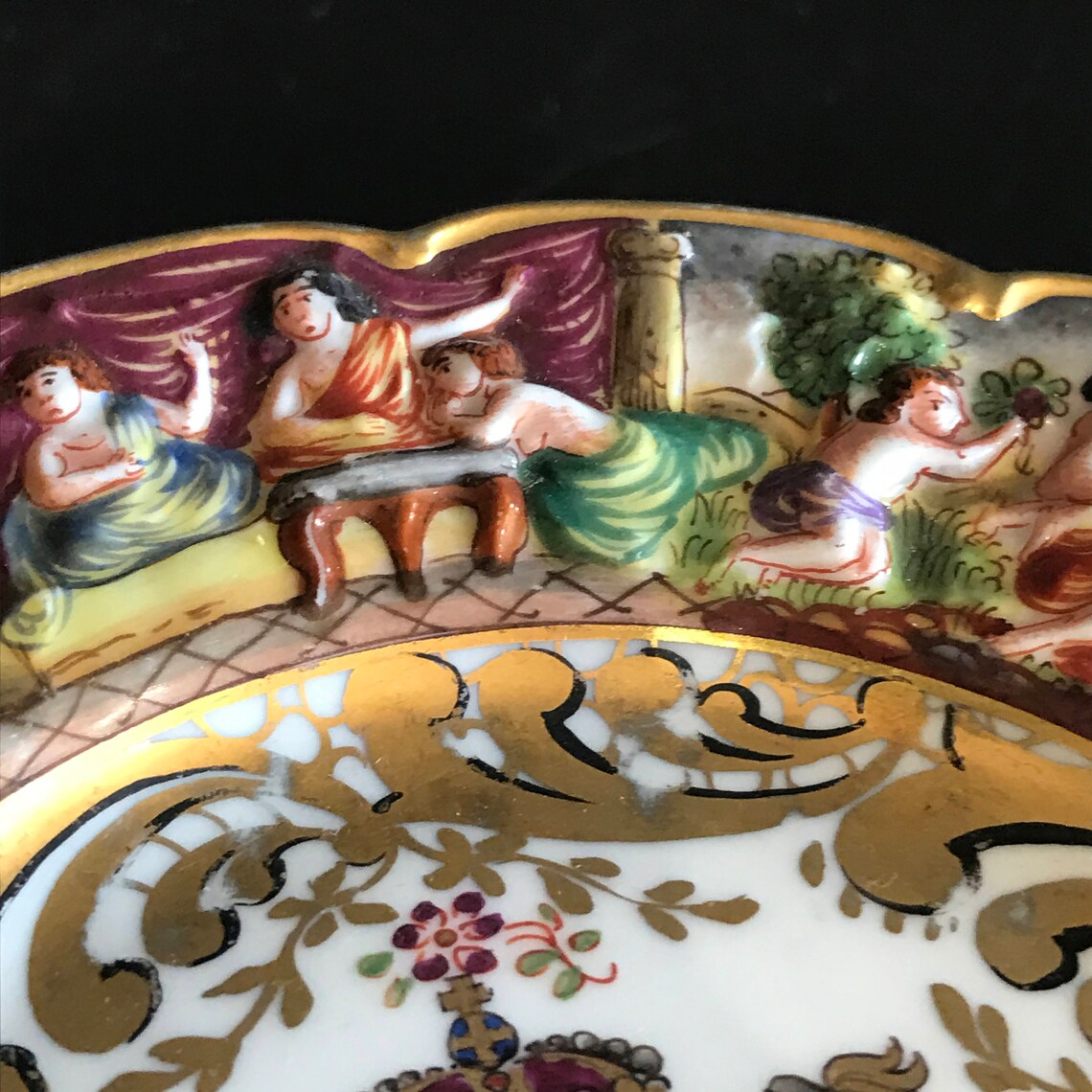 Placa de gabinete de porcelana armial de Capo antiguo Di | Etsy