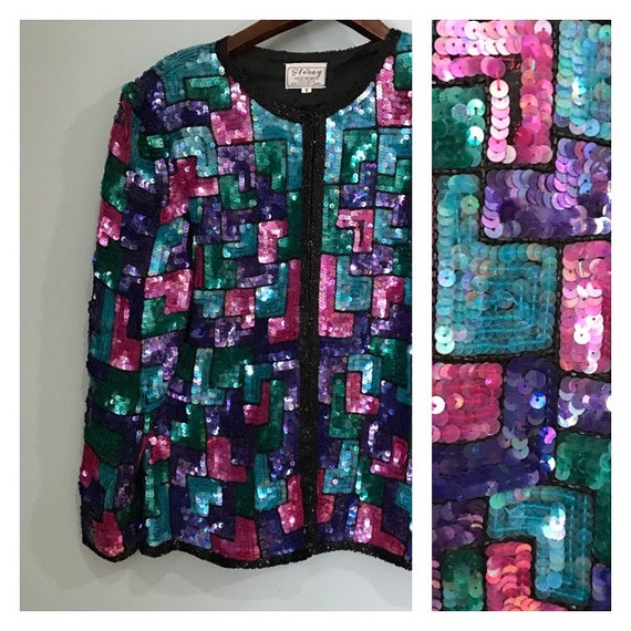 Stunning Multi colored Beaded Sequin Jacket . Be