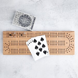 3 Track Small Cribbage Board, Gift for Card Players, Travel Cribbage Board for 3 Players