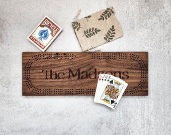 Custom Cribbage Board, Personalized Handmade Crib Board Game, Gift for Dad