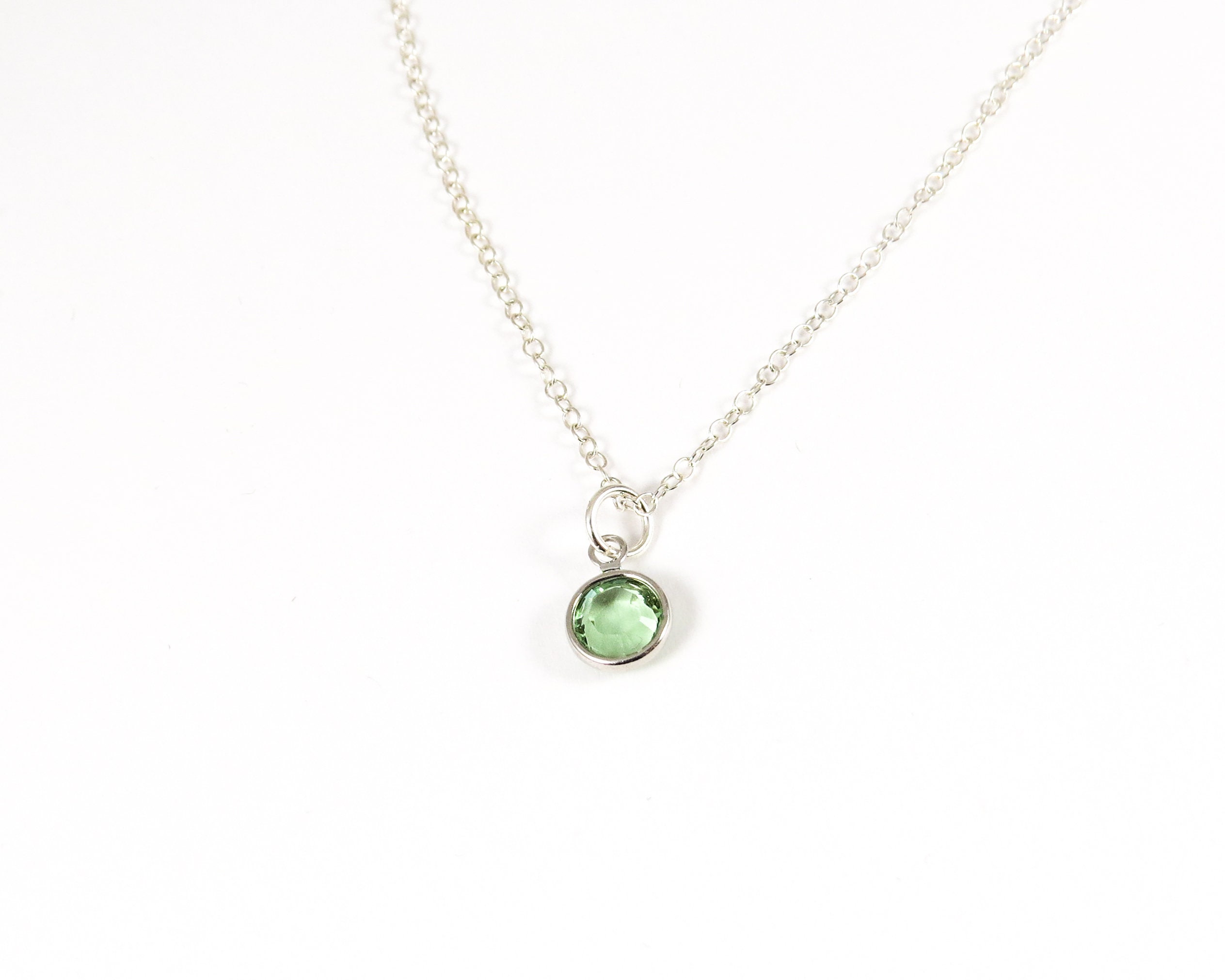 Birthstone Necklace Sterling Silver and Swarovski Crystal - Etsy Canada