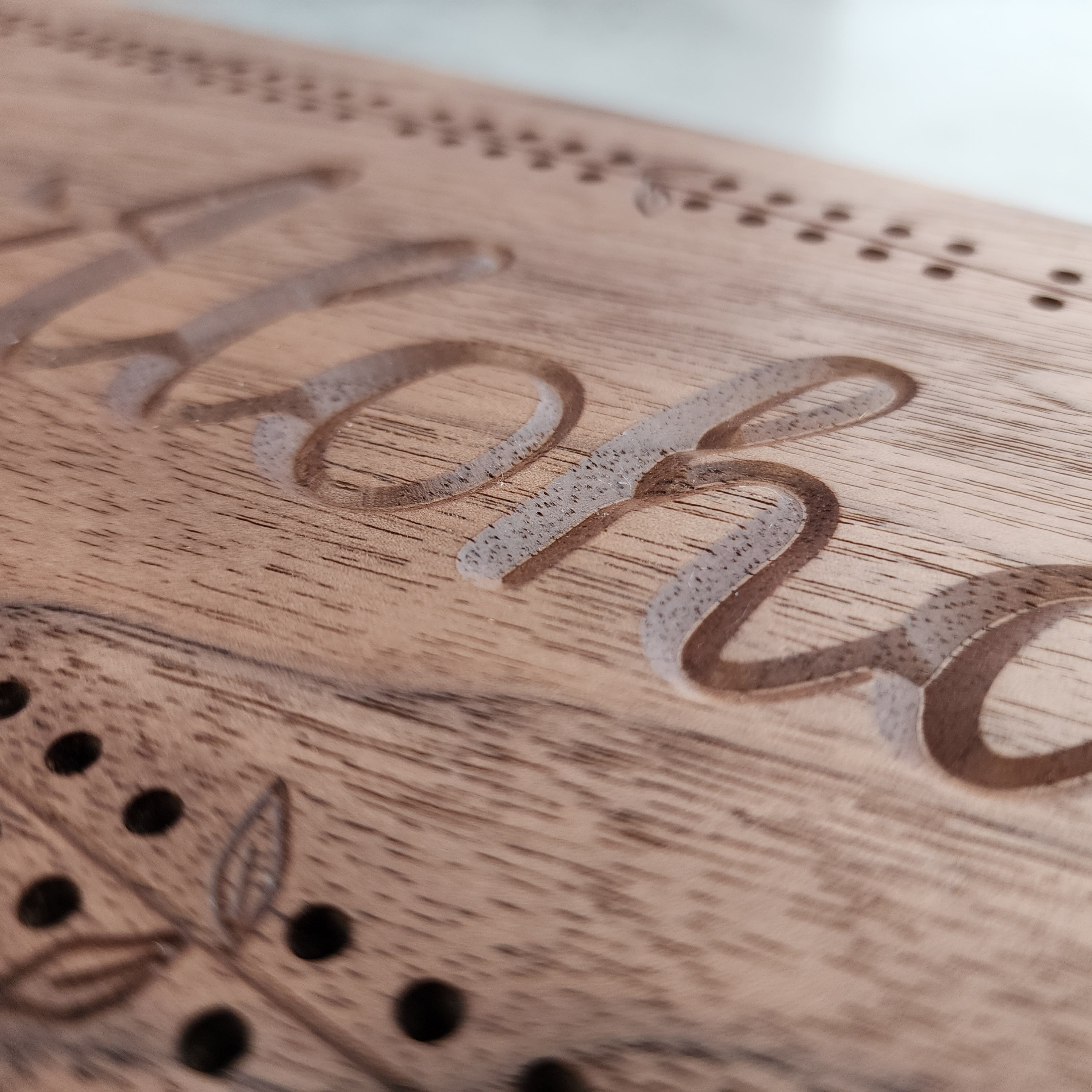 Custom Cribbage Board with Flower Design, Mother&#39;s Day Gift For Mom Birthday