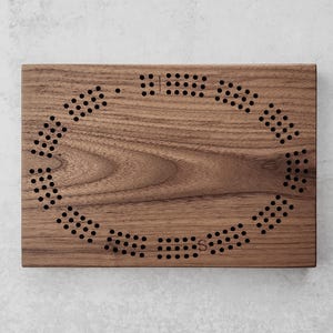 Small Cribbage Board with Peg Storage, Travel Size, Personalized