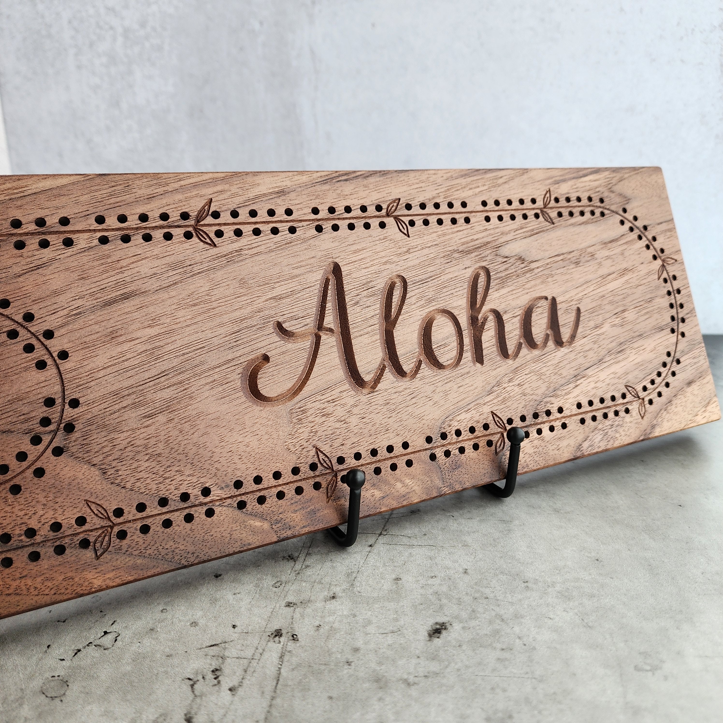 Custom Cribbage Board with Flower Design, Mother&#39;s Day Gift For Mom Birthday