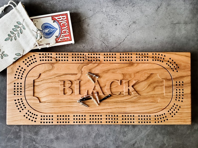 Custom Cribbage Board Personalized Cherry Wooden Crib Board Etsy