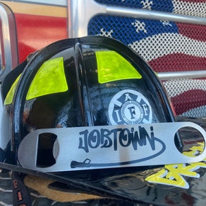 Firefighter Jobtown hose bottle opener made out of steel