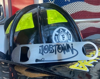 Firefighter Jobtown hose bottle opener made out of steel