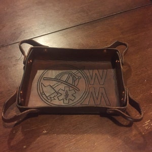 Leather firefighter cigar or cigarette ash tray valet