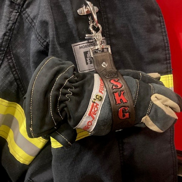Dark Brown Firefighter Leather glove strap or tamer