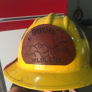 Firefighter leather wildland helmet front