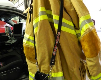 Fire Radio Strap with Bucket, firefighter radio holder with custom bucket, firefighter radio strap and holder, adjustible radio strap