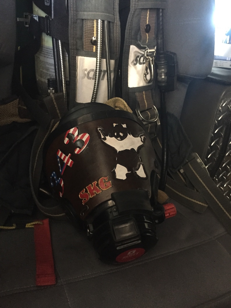 Custom leather scba mask shield cover | Etsy