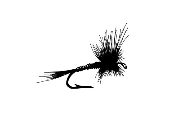 Flyfishing Dry Fly Fishing Sticker for the Outdoors or Outdoorsman 