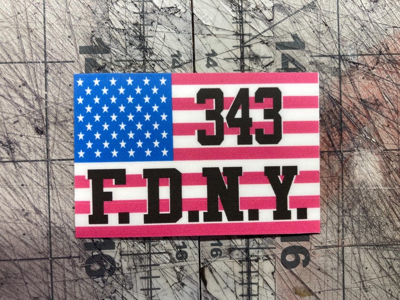FDNY 343 Commemorative American Flag Sticker - Etsy