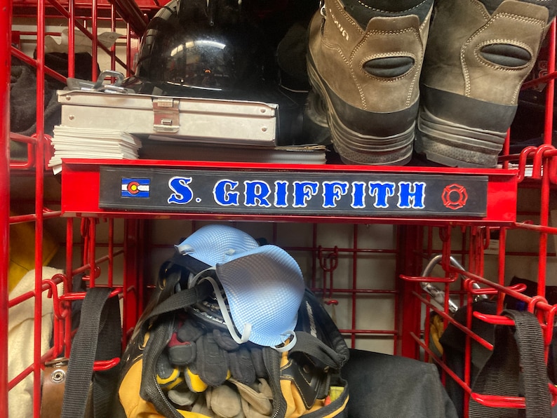 Firefighter Locker Name Plate Leather Identification Tag to Etsy