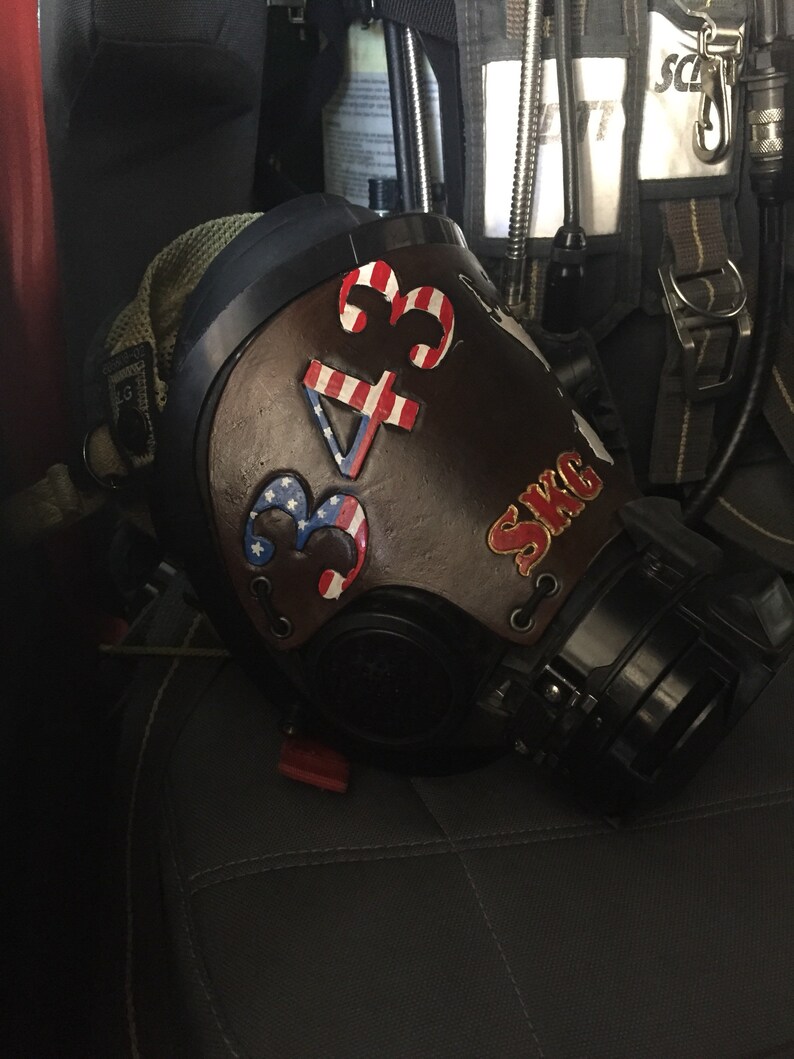 Custom leather scba mask shield cover | Etsy