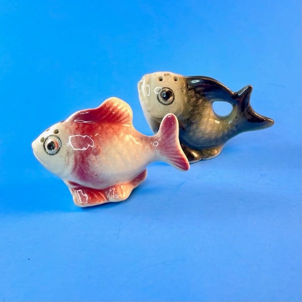 Vintage 1950s Koi Fish Salt & Pepper made in Japan