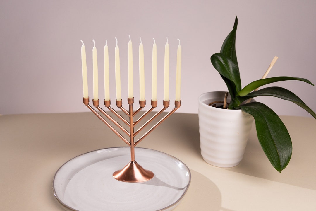 White Beeswax Hanukkah Candles Set of 44 Candles Etsy