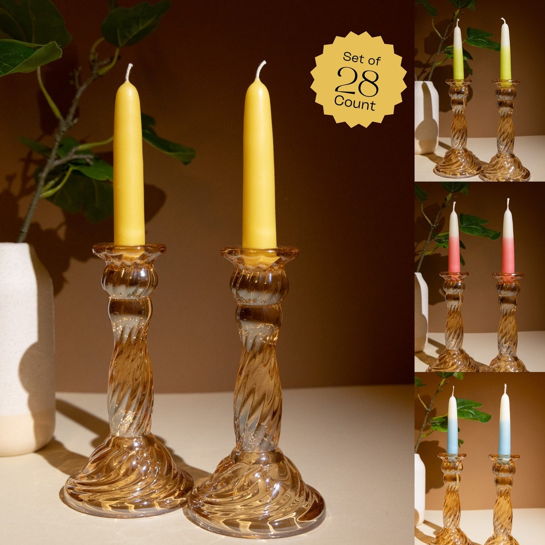 Beeswax Shabbat Candles Set of 28 Bulk Etsy UK