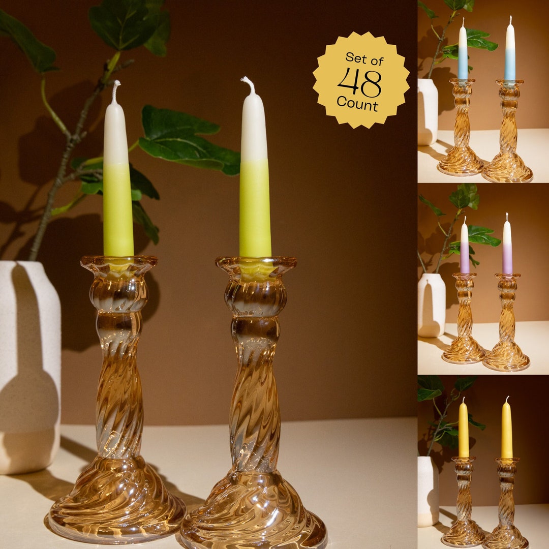 Beeswax Shabbat Candles Set of 48 Etsy