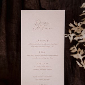 HELEN | Linen Textured Pastel Pink Menu